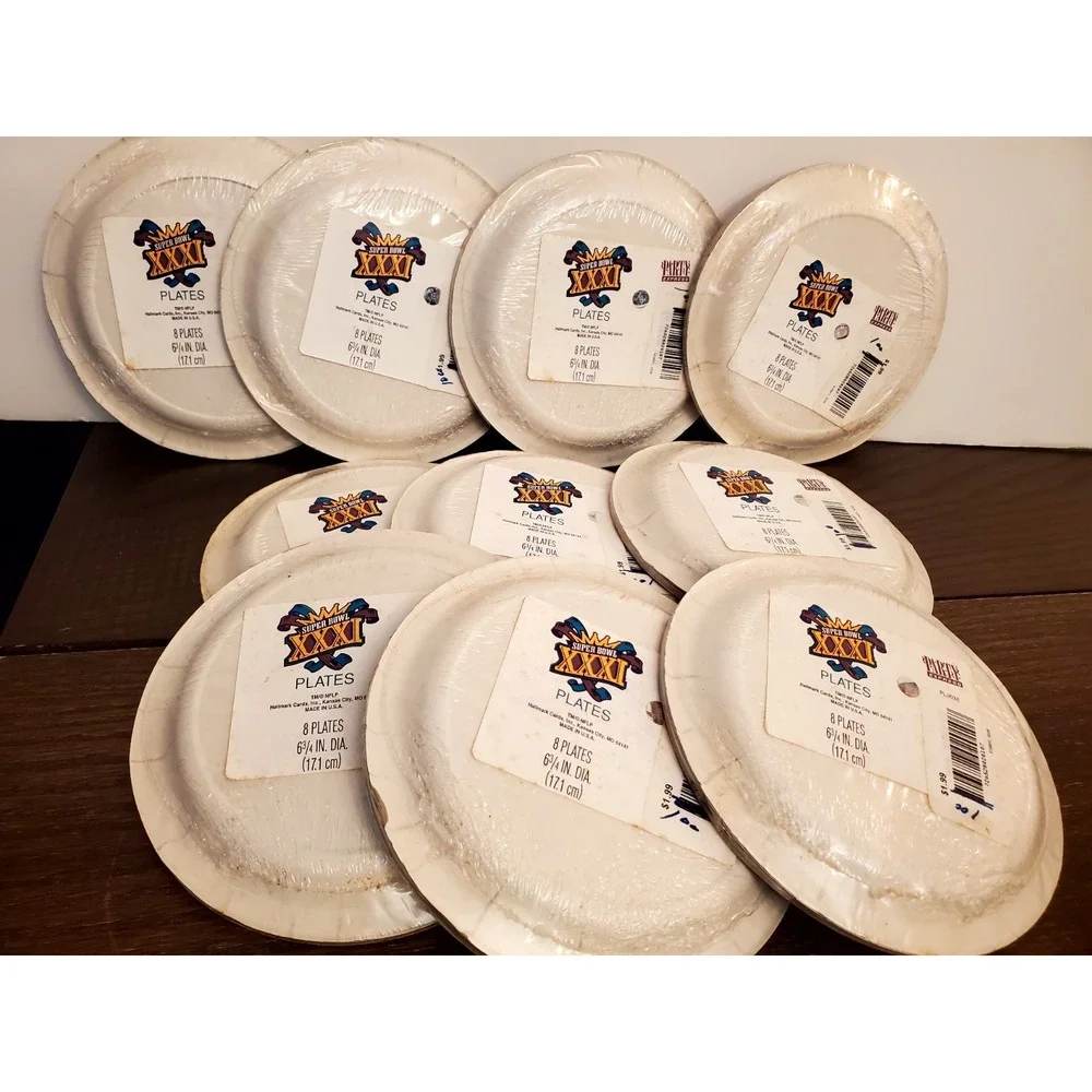 Vintage 1997 NFL Super Bowl XXXI 80 Party Plates 54
